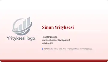 Yrityskortti – Alapalkki – Liukuväri – Punainen