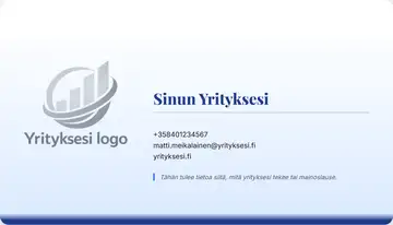 Yrityskortti – Alapalkki – Liukuväri – Kuninkaallinen sininen