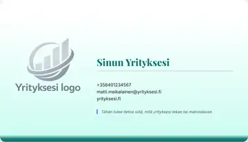 Yrityskortti – Alapalkki – Liukuväri – Merensininen