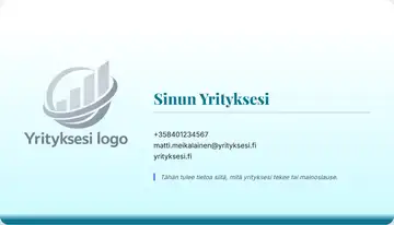 Yrityskortti – Alapalkki – Liukuväri – Turkoosi