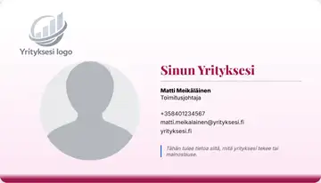 Henkilökortti – Alapalkki – Liukuväri – Pinkki