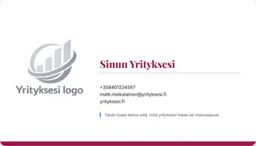 Yrityskortti – Alapalkki – Yhtenäinen – Pinkki