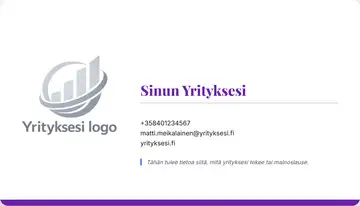 Yrityskortti – Alapalkki – Yhtenäinen – Violetti