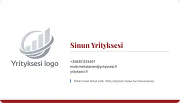 Yrityskortti – Alapalkki – Yhtenäinen – Punainen