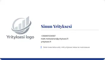 Yrityskortti – Alapalkki – Yhtenäinen – Kuninkaallinen sininen