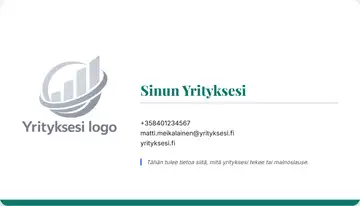 Yrityskortti – Alapalkki – Yhtenäinen – Merensininen