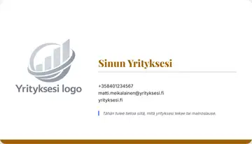 Yrityskortti – Alapalkki – Yhtenäinen – Keltainen