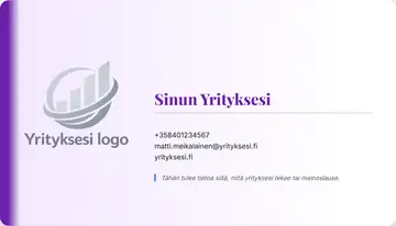 Yrityskortti – Vasen palkki – Liukuväri – Violetti