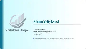 Yrityskortti – Vasen palkki – Liukuväri – Turkoosi