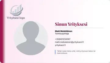 Henkilökortti – Vasen palkki – Liukuväri – Pinkki