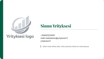 Yrityskortti – Vasen palkki – Yhtenäinen – Vihreä