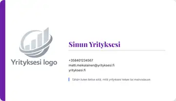 Yrityskortti – Vasen palkki – Yhtenäinen – Violetti