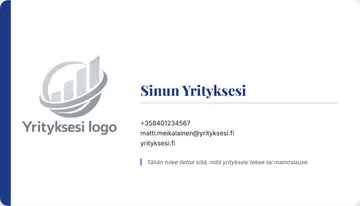 Yrityskortti – Vasen palkki – Yhtenäinen – Kuninkaallinen sininen
