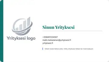 Yrityskortti – Vasen palkki – Yhtenäinen – Merensininen