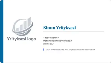 Yrityskortti – Vasen palkki – Yhtenäinen – Taivaansininen