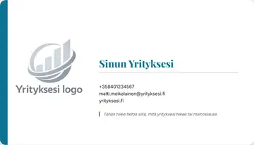 Yrityskortti – Vasen palkki – Yhtenäinen – Turkoosi