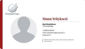 Henkilökortti – Vasen palkki – Yhtenäinen – Punainen