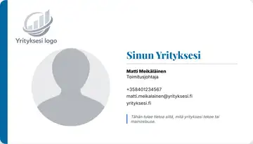 Henkilökortti – Vasen palkki – Yhtenäinen – Taivaansininen