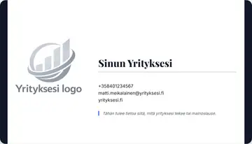 Yrityskortti – Vasen ja oikea palkki – Yhtenäinen – Musta