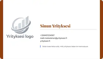 Yrityskortti – Vasen ja oikea palkki – Yhtenäinen – Kulta