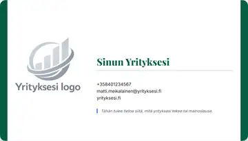Yrityskortti – Vasen ja oikea palkki – Yhtenäinen – Vihreä