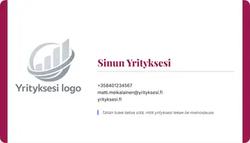 Yrityskortti – Vasen ja oikea palkki – Yhtenäinen – Pinkki