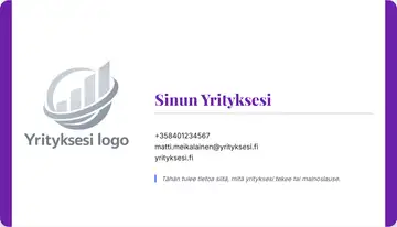 Yrityskortti – Vasen ja oikea palkki – Yhtenäinen – Violetti