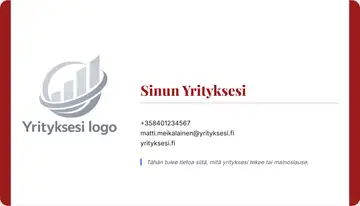 Yrityskortti – Vasen ja oikea palkki – Yhtenäinen – Punainen