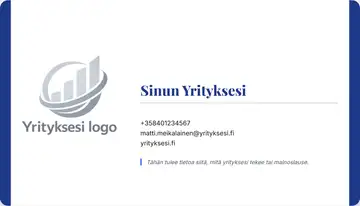 Yrityskortti – Vasen ja oikea palkki – Yhtenäinen – Kuninkaallinen sininen