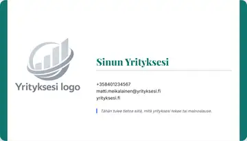 Yrityskortti – Vasen ja oikea palkki – Yhtenäinen – Merensininen