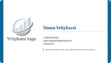 Yrityskortti – Vasen ja oikea palkki – Yhtenäinen – Taivaansininen