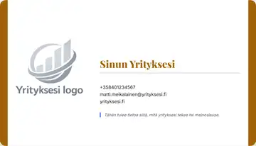 Yrityskortti – Vasen ja oikea palkki – Yhtenäinen – Keltainen