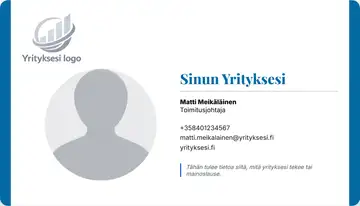 Henkilökortti – Vasen ja oikea palkki – Yhtenäinen – Taivaansininen