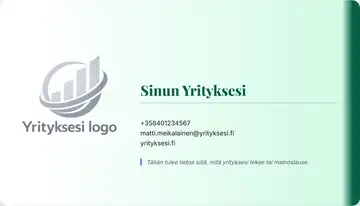 Yrityskortti – Oikea palkki – Liukuväri – Vihreä