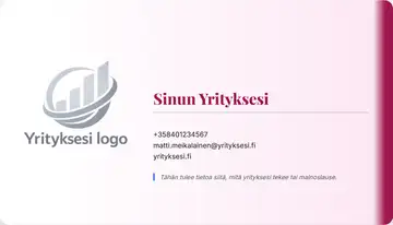 Yrityskortti – Oikea palkki – Liukuväri – Pinkki