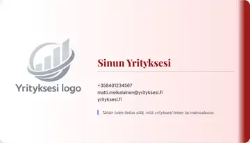 Yrityskortti – Oikea palkki – Liukuväri – Punainen