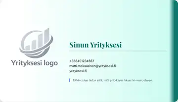 Yrityskortti – Oikea palkki – Liukuväri – Merensininen