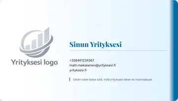 Yrityskortti – Oikea palkki – Liukuväri – Taivaansininen