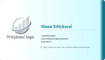 Yrityskortti – Oikea palkki – Liukuväri – Turkoosi