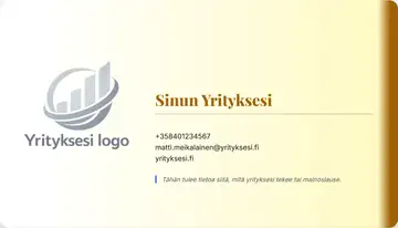 Yrityskortti – Oikea palkki – Liukuväri – Keltainen