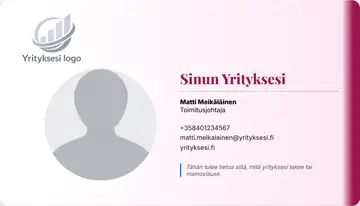 Henkilökortti – Oikea palkki – Liukuväri – Pinkki