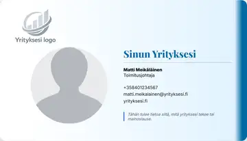 Henkilökortti – Oikea palkki – Liukuväri – Taivaansininen