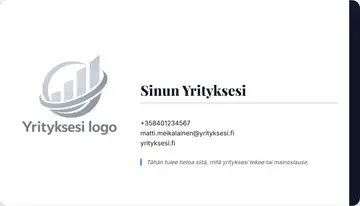 Yrityskortti – Oikea palkki – Yhtenäinen – Musta