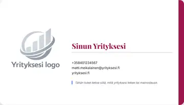 Yrityskortti – Oikea palkki – Yhtenäinen – Pinkki