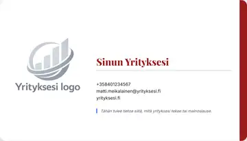 Yrityskortti – Oikea palkki – Yhtenäinen – Punainen