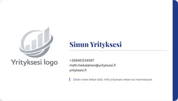 Yrityskortti – Oikea palkki – Yhtenäinen – Kuninkaallinen sininen