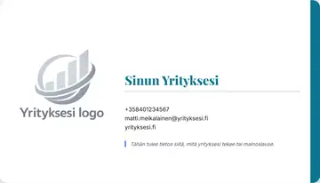 Yrityskortti – Oikea palkki – Yhtenäinen – Turkoosi