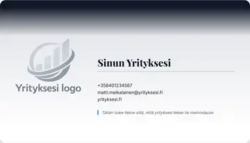 Yrityskortti – Yläpalkki – Liukuväri – Musta