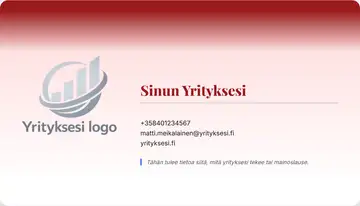 Yrityskortti – Yläpalkki – Liukuväri – Punainen