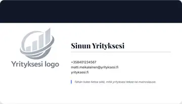 Yrityskortti – Yläpalkki – Yhtenäinen – Musta